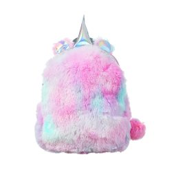 Mini Unicorn Backpack Bags For Women 2019 Winter Faux Fur Small Bagpacks Hologram Leather Teenager Schoolbag Mochila Feminina