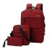 Mochila masculina backpack set 3 Pcs/set male Shoulder Bag Teenagers Man Student Book Bag erkek sırt çantası para adolescentes