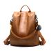 Quality Leather Anti-thief Women Backpack Large Capacity Hair Ball School Bag for Teenager girls Male Travel Bags