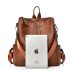 Saiten 2018 New PU Leather Women Backpack Casual School Backpack For Teenager Girl Large Capacity Multifunction Backpack Mochil