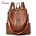 Saiten 2018 New PU Leather Women Backpack Casual School Backpack For Teenager Girl Large Capacity Multifunction Backpack Mochil