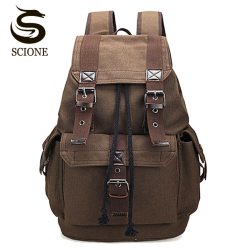 Scione Unisex Canvas Backpack School Rucksack Men  Drawstring Backpacks Women Travel Shoulder Bagpack Teenagers Laptop Back Pack