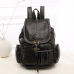 Vintage Women Backpack for Teenage Girls School Bags Large Drawstring Backpacks High Quality PU Leather Black Brown Bag XA658H