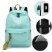 Winmax Luminous USB Charge Women Backpack Fashion Letters Print School Bag Teenager Girls Ribbons Backpack Mochila Sac A Dos