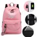 Winmax Luminous USB Charge Women Backpack Fashion Letters Print School Bag Teenager Girls Ribbons Backpack Mochila Sac A Dos