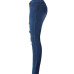 Euramerican High Waist Broken Holes Deep Blue Denim Pants Euramerican High Waist Broken Holes Deep Blue Denim Pants