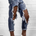 Euramerican Mid Waist Broken Holes Blue Denim Pants Jeans Euramerican Mid Waist Broken Holes Blue Denim Pants Jeans