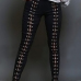 Fashionable High Waist Lace-up Hollow-out Black Denim Pants Fashionable High Waist Lace-up Hollow-out Black Denim Pants