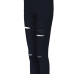 Leisure Broken Holes Black Cotton Skinny Ninth Pants Leisure Broken Holes Black Cotton Skinny Ninth Pants
