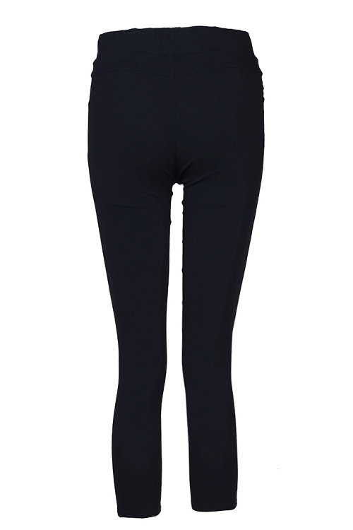  Leisure Broken Holes Black Cotton Skinny Ninth Pants