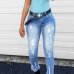 Stylish High Waist Tassel Design Blue Denim Pants Stylish High Waist Tassel Design Blue Denim Pants