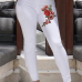 Trendy High Waist Embroidered Design White Denim Pants Trendy High Waist Embroidered Design White Denim Pants