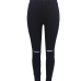 Trendy Mid Waist Broken Holes Black Denim Pants Trendy Mid Waist Broken Holes Black Denim Pants