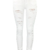 Trendy Mid Waist Broken Holes White Denim Zipped Jeans Trendy Mid Waist Broken Holes White Denim Zipped Jeans
