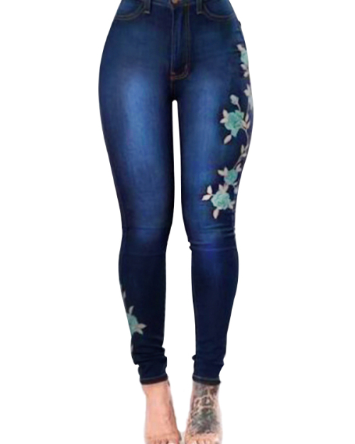 Trendy Zipper Design Blue Denim Pants Trendy Zipper Design Blue Denim Pants