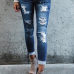 denim Solid Zipper Fly Mid Skinny Pants Jeans denim Solid Zipper Fly Mid Skinny Pants Jeans