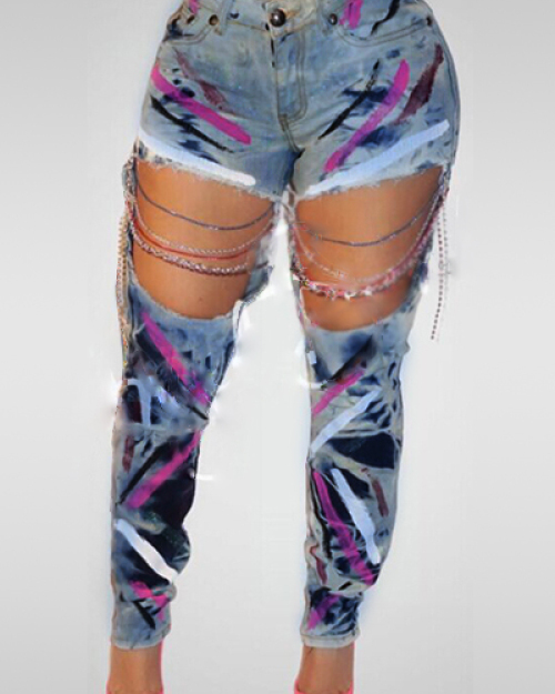 Sexy High Waist Hollow-out Denim Jeans Sexy High Waist Hollow-out Denim Jeans