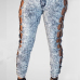 Sexy High Waist Lace-up Hollow-out Blue Denim Jeans Sexy High Waist Lace-up Hollow-out Blue Denim Jeans