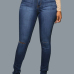 Stylish High Waist Broken Holes Dark Blue Cotton Skinny Pants Stylish High Waist Broken Holes Dark Blue Cotton Skinny Pants