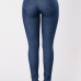 Stylish High Waist Dark Blue Denim Skinny Pants