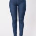 Stylish High Waist Dark Blue Denim Skinny Pants