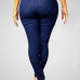 Stylish High-Waisted Hollow-out Design Blue Denim Jeans Stylish High-Waisted Hollow-out Design Blue Denim Jeans