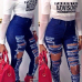 Stylish High-Waisted Hollow-out Design Blue Denim Jeans Stylish High-Waisted Hollow-out Design Blue Denim Jeans