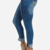 Stylish Mid Waist Zipper Design Blue Denim Skinny Jeans Stylish Mid Waist Zipper Design Blue Denim Skinny Jeans
