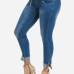 Stylish Mid Waist Zipper Design Blue Denim Skinny Jeans Stylish Mid Waist Zipper Design Blue Denim Skinny Jeans