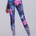 Euramerican High Waist Printed Blue Polyester Leggings Euramerican High Waist Printed Blue Polyester Leggings