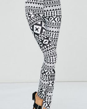  Euramerican High Waist Printed Polyester Leggings