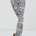 Euramerican High Waist Printed Polyester Leggings Euramerican High Waist Printed Polyester Leggings