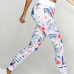 Euramerican High Waist Printed White Polyester Leggings Euramerican High Waist Printed White Polyester Leggings