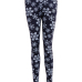 Euramerican High Waist Snowflakes Printing Navy Blue Polyester Leggings Euramerican High Waist Snowflakes Printing Navy Blue Polyester Leggings