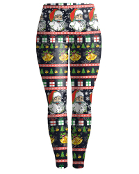  Euramerican Mid Waist Printed Polyester Leggings