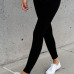 Leisure Elastic Waist Black Cotton Blends Leggings Leisure Elastic Waist Black Cotton Blends Leggings