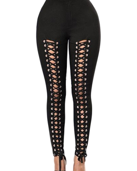 Cotton Blends Solid High Leggings