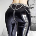 Euramerican High Waist Zipper Design Black Leather Pants(Without Accessories) Euramerican High Waist Zipper Design Black Leather Pants(Without Accessories)