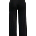 Fashion High Waist Patchwork Black Polyester Zipped Pants Fashion High Waist Patchwork Black Polyester Zipped Pants