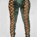 Sexy High Waist Hollow-out Green Pleuche Pants Sexy High Waist Hollow-out Green Pleuche Pants