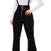 Sexy High Waist Zipper Design Black Polyester Suspender Pants Sexy High Waist Zipper Design Black Polyester Suspender Pants