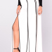  Stylish High Waist Split White Polyester Pants