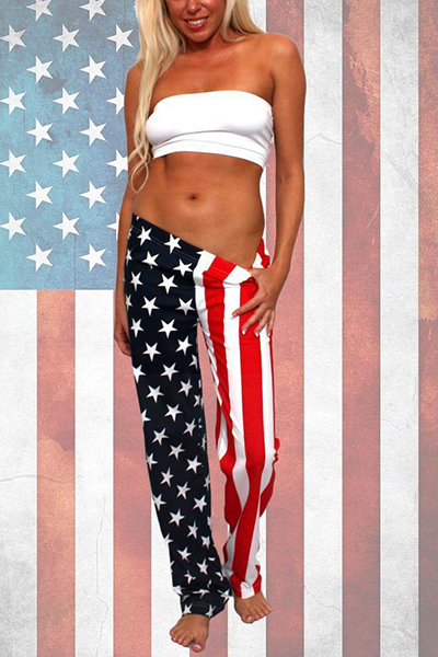 Euramerican Bateau Neck Sleeveless Printed Cotton Two-piece Pants Set