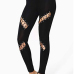 Stylish Mid Waist Hollow-out Black Milk Fiber Pants Stylish Mid Waist Hollow-out Black Milk Fiber Pants