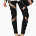 Stylish Mid Waist Hollow-out Black Milk Fiber Pants Stylish Mid Waist Hollow-out Black Milk Fiber Pants