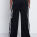 Trendy Elastic Waist High Split Black Qmilch Pants