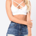 Sexy High Waist Hollow-out Dark Blue Denim Skinny Shorts Sexy High Waist Hollow-out Dark Blue Denim Skinny Shorts