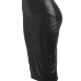 Trendy High Waist Black Leather Sheath Knee Length Skirts Trendy High Waist Black Leather Sheath Knee Length Skirts