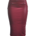 Trendy High Waist Purplish Red Leather Sheath Knee Length Skirts Trendy High Waist Purplish Red Leather Sheath Knee Length Skirts