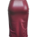 Trendy High Waist Purplish Red Leather Sheath Knee Length Skirts Trendy High Waist Purplish Red Leather Sheath Knee Length Skirts